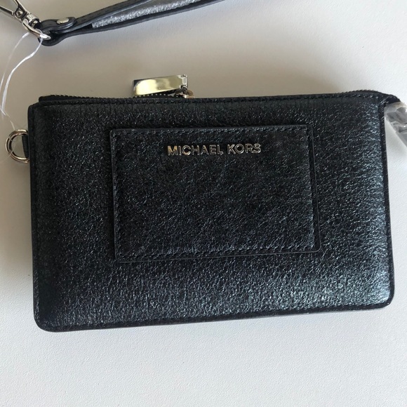 Vintage Metallic Black Michael Kors wristlet - Picture 5 of 15